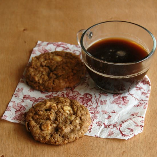 White chocolate granola cookies