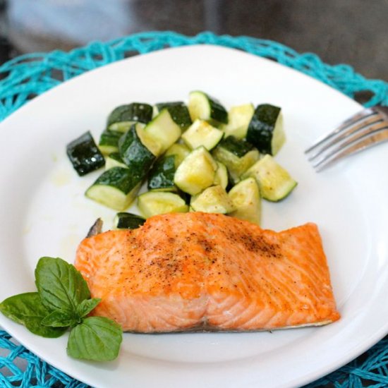 Broiled Salmon & Roasted Zucchini