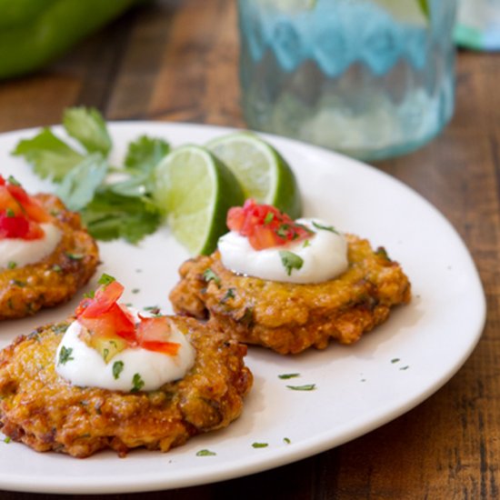 Hatch Chile and Corn Fritters