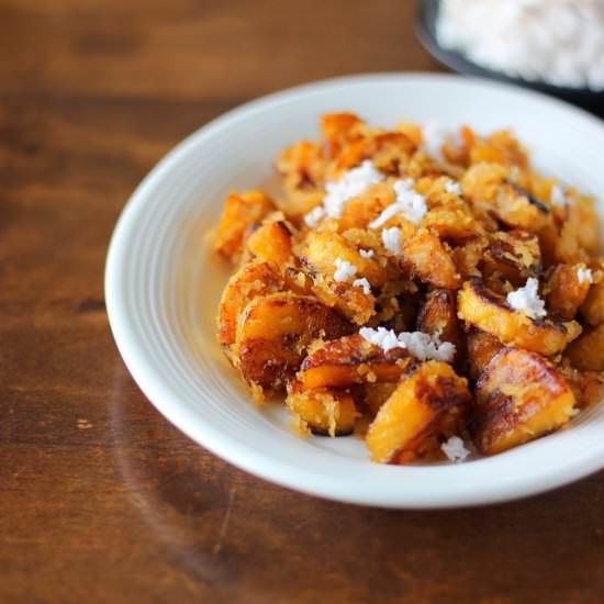 Plantain with Caramelized Coconut