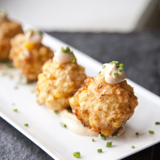 Crab and Corn Fritters