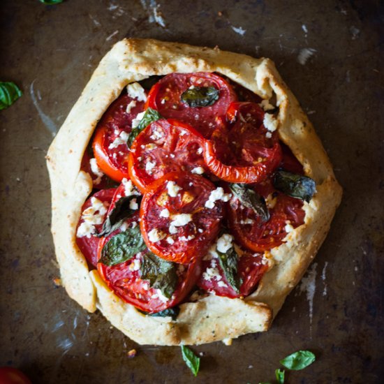 Tomato Galette w Fresh Basil & Feta