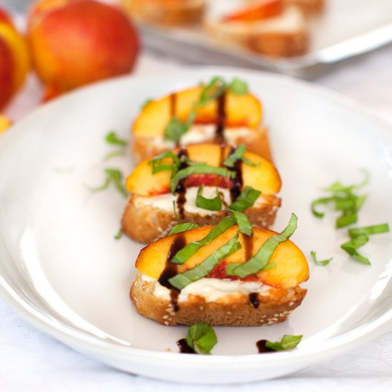 Peach and Feta Crostini