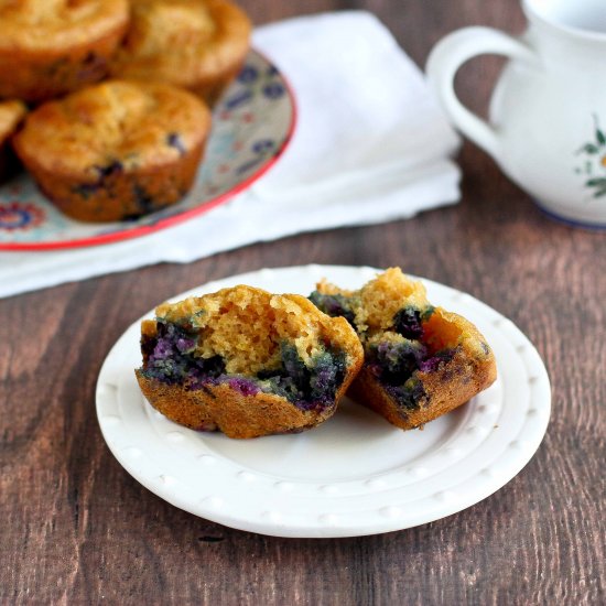 Whole Wheat Blueberry Muffins