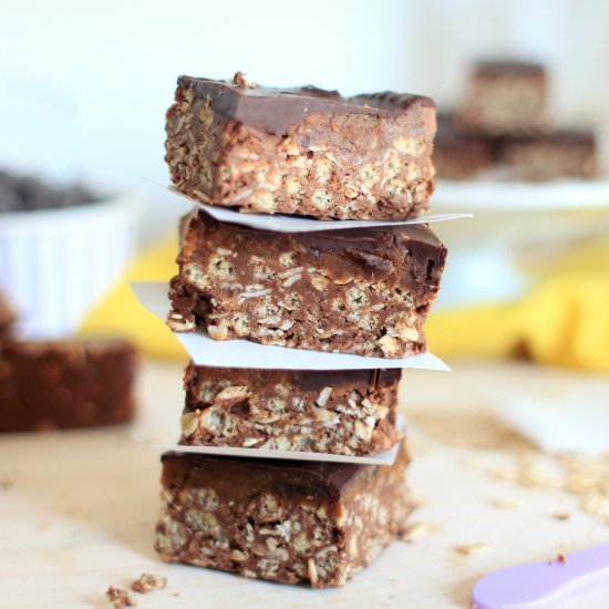 Crispy Chocolate Caramel Bars