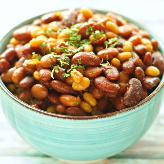 Crockpot Honey BBQ Baked Beans