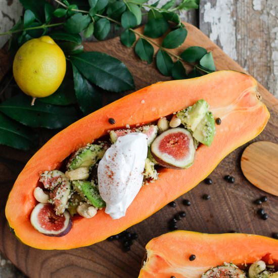 Beachy Papaya Boats with Drizzle