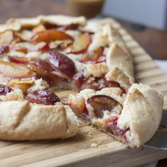 Plum and frangipane rustic tart