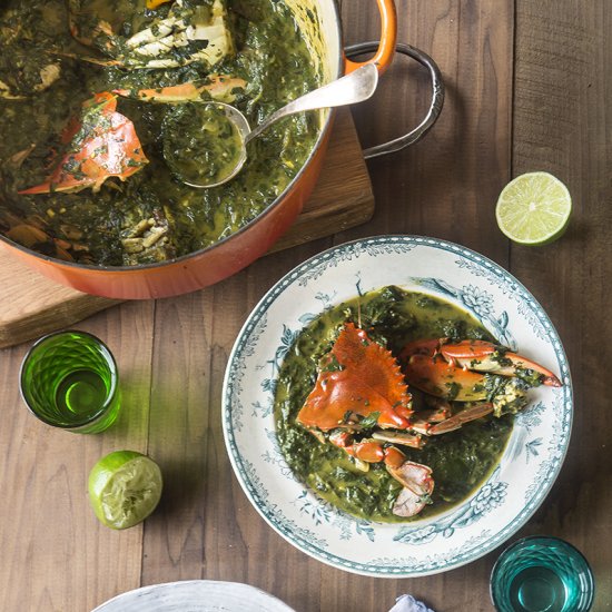 Callaloo Stew with Blue Crab