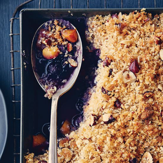 Extra-Crispy Peach Blueberry Crisp