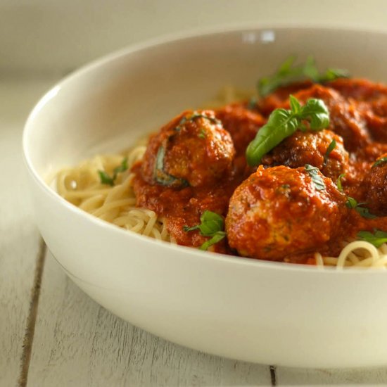 Spaghetti and Turkey Meatballs