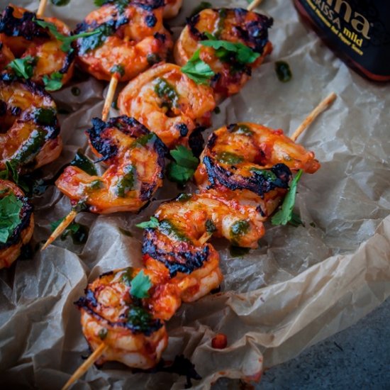 Grilled Harissa Shrimp Skewers