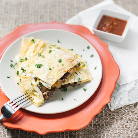 Bean & Mushroom Stir Fry Omelet