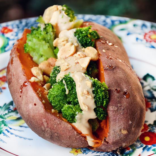 Broccoli-Stuffed Sweet Potato