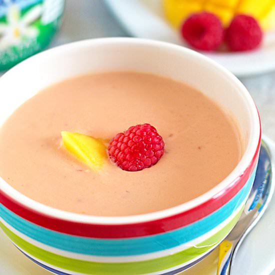 Chilled Mango Raspberry Soup