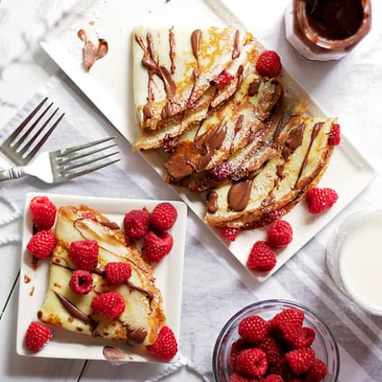 Raspberry Crepes