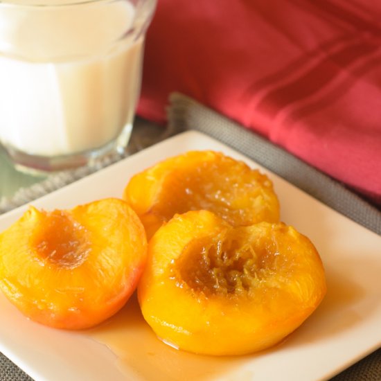 Sweet Cinnamon Oven Roasted Peaches