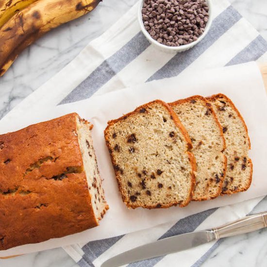 Brown Butter Banana Choc Chip Bread