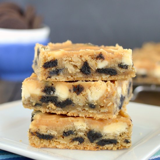 White Chocolate PB Oreo Bars