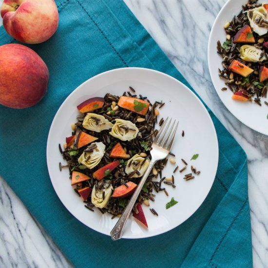 Wild Rice with Artichokes, Peaches