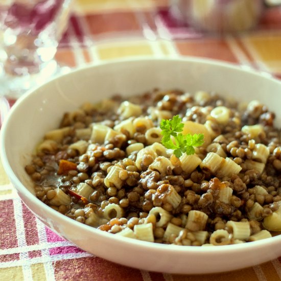 Vegan Pasta and Lentils