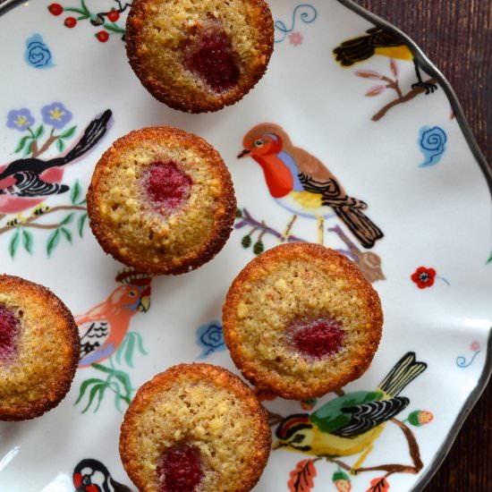 Mini Almond Cakes with Raspberry