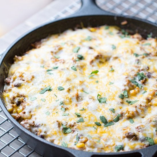 Easy Skillet Beef Tex Mex Casserole