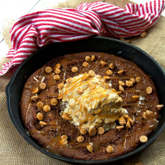 Peanut Butter Skillet Cookie