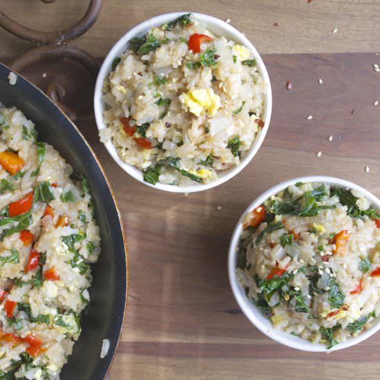 Kale and Red Pepper Fried Rice