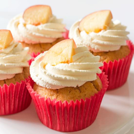 Peaches and Cream Cupcakes