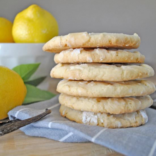 Vanilla Bean Lemon Crinkle Cookies