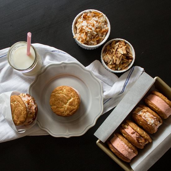 Snickerdoodle & Peach Ice Cream Sandwiches