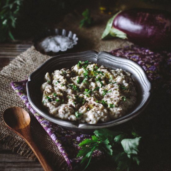 Roasted Eggplant with Garlic Yogurt