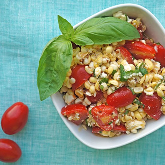 Basil, Corn & Tomato Salad