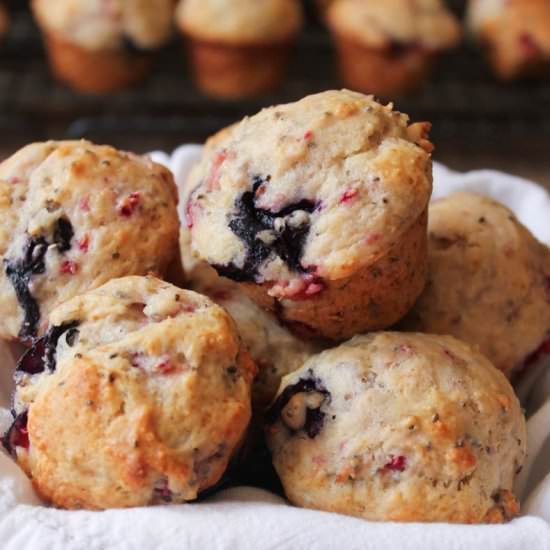 Triple Berry Chia Seed Muffins