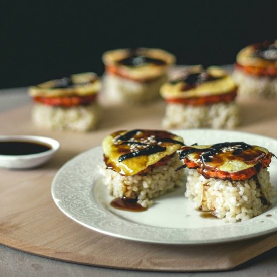 Carrot Shrimp Jeon with Eel Sauce