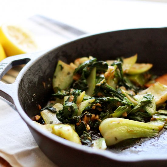 Sautéed Baby Bok Choy with Garlic