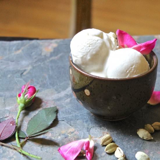 Cardamom rosewater frozen yogurt