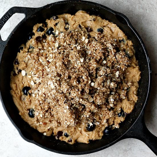 Blueberry Chocolate Skillet Cookie