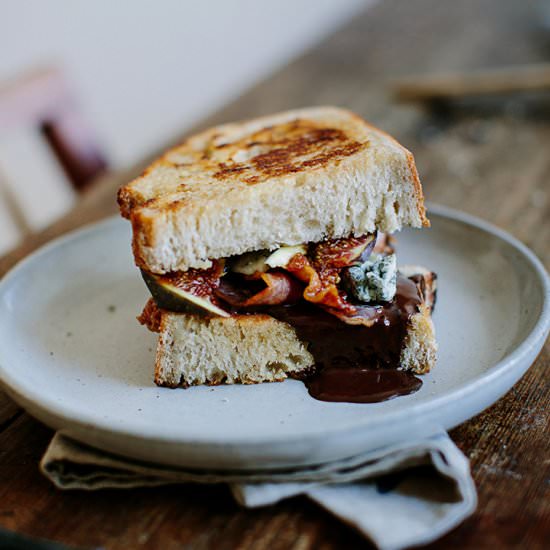 Hot Sandwich with Chocolate & Bacon