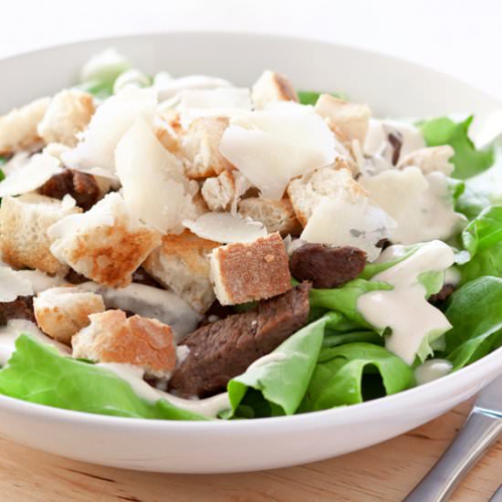 Beef, Croutons and Parmesan Salad