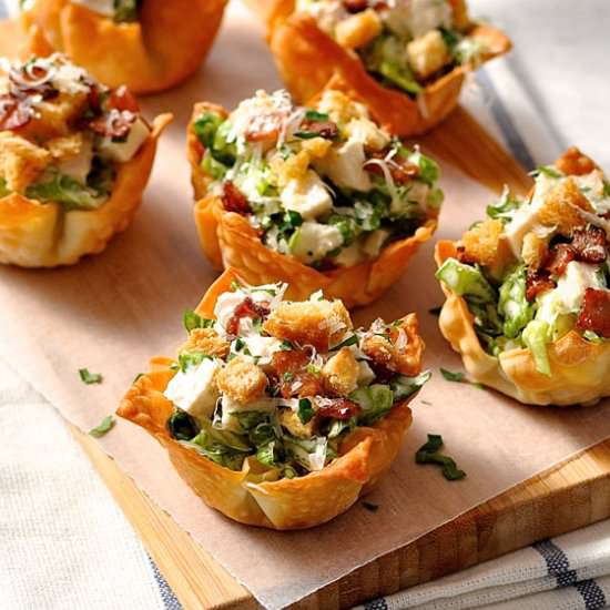 Caesar Salad Wonton Cups