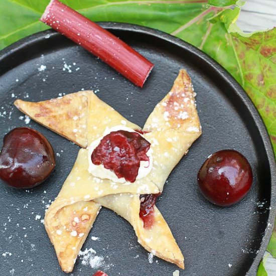 Cherry Rhubarb Pie Pinwheels