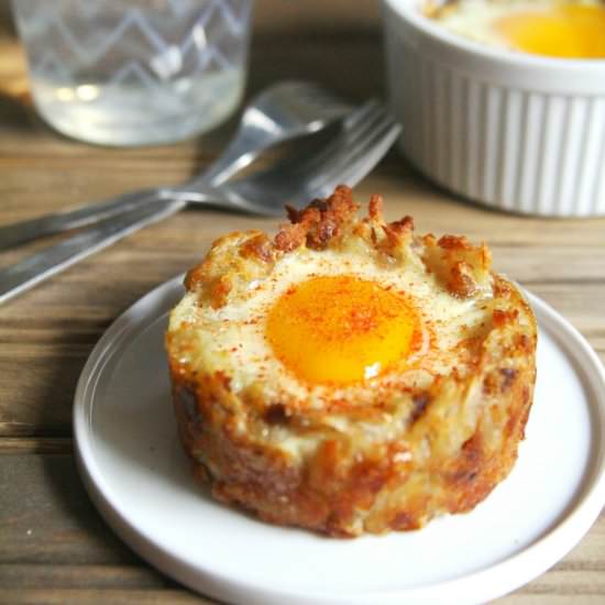 Eggs Baked in Hash Brown Cups