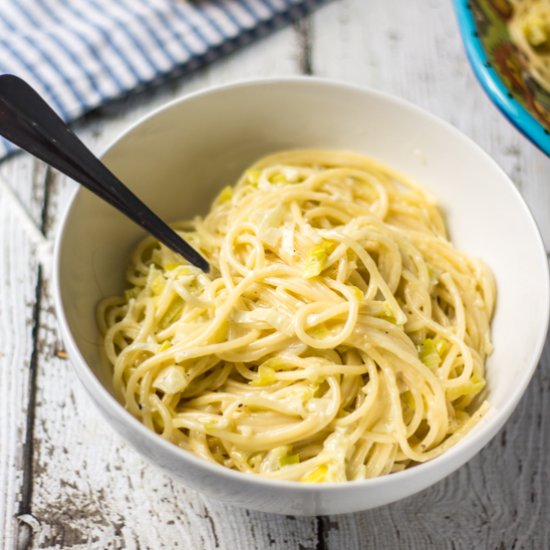 Creamy Leek Spaghetti