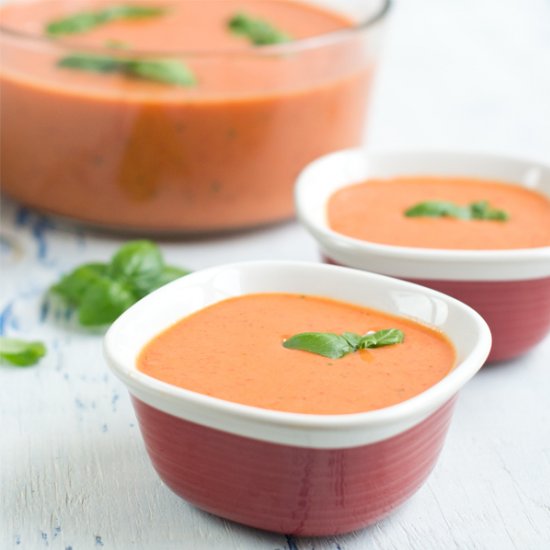 Quick Cold Roasted Red Pepper Soup