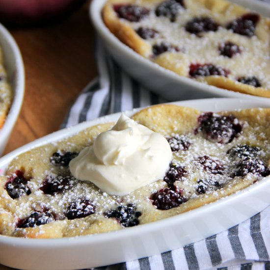 Baked Blackberry Crepe Cobbler