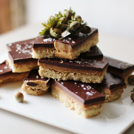 Salted Caramel Hazelnut Shortbread