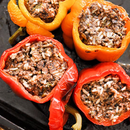 Beef and Mushroom Stuffed Peppers