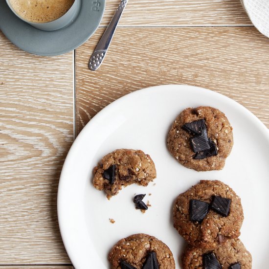 Peanut Butter & Choc Chip Cookies